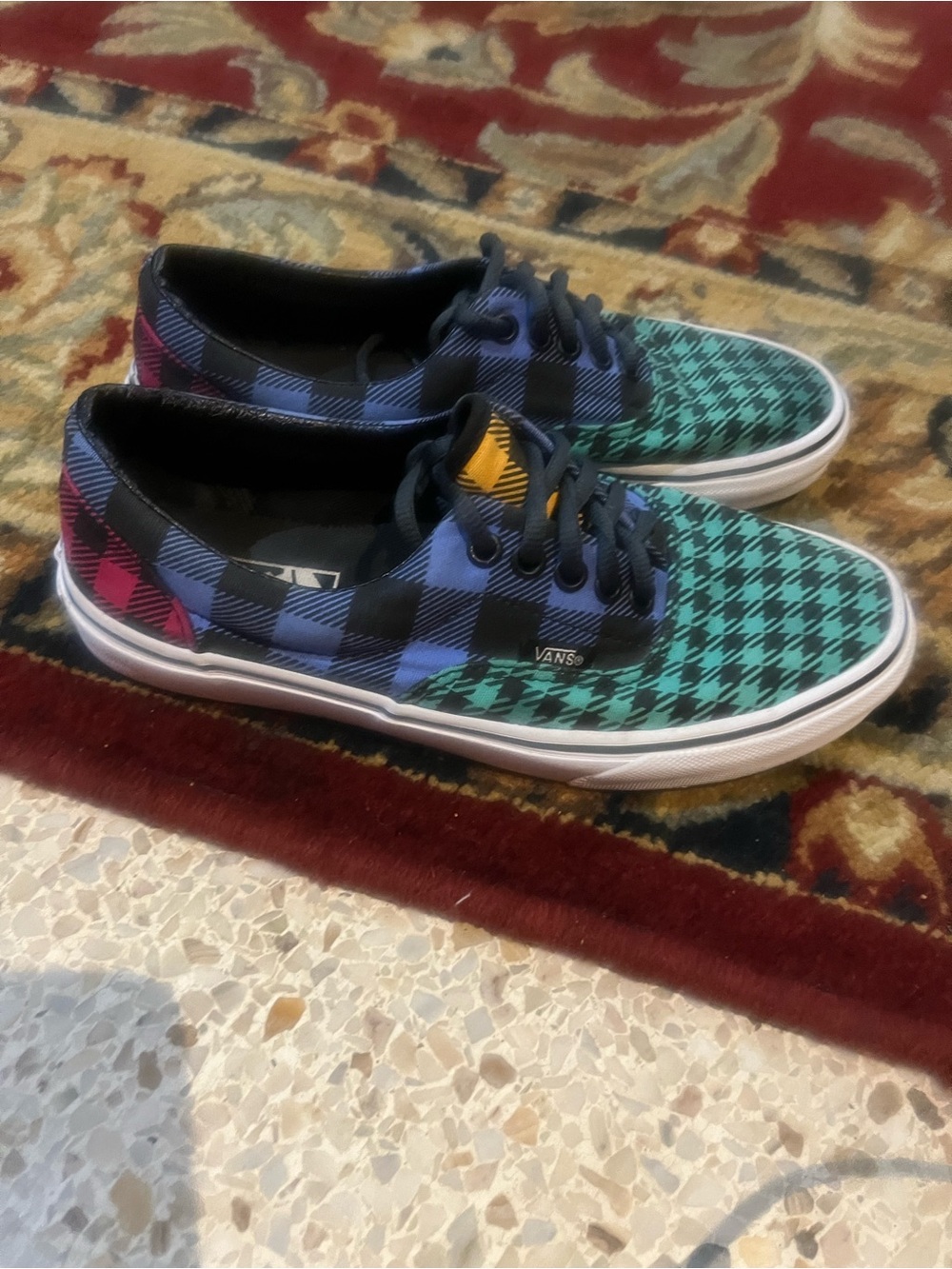 Vans women  Plaid & Houndstooth Multi-Colored Lace-Up Sneakers
